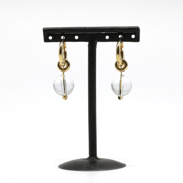 Glass Stone Earrings Round