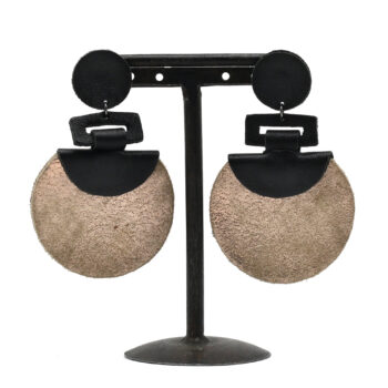 Leather Moon Earrings