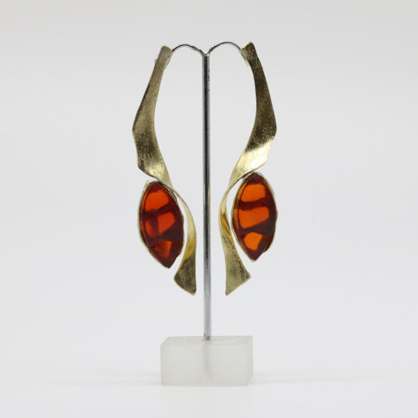 S Earrings Stone